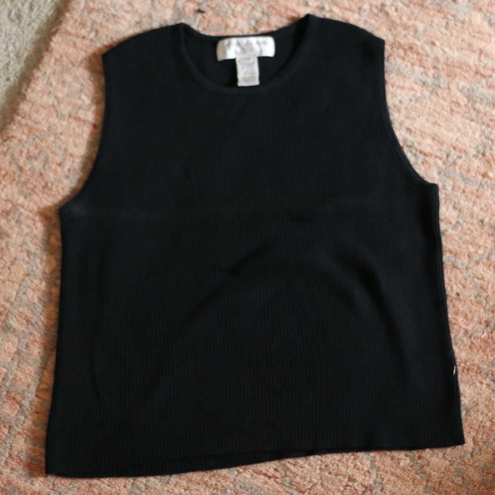 Black Ribbed Jones New York Sport Tank